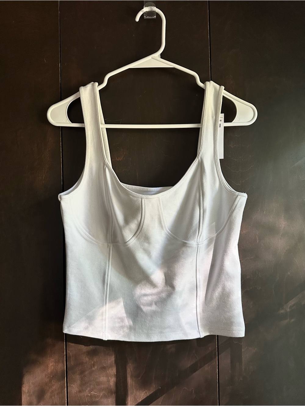 Abercrombie & Fitch White Scoop Neck Cropped Tank